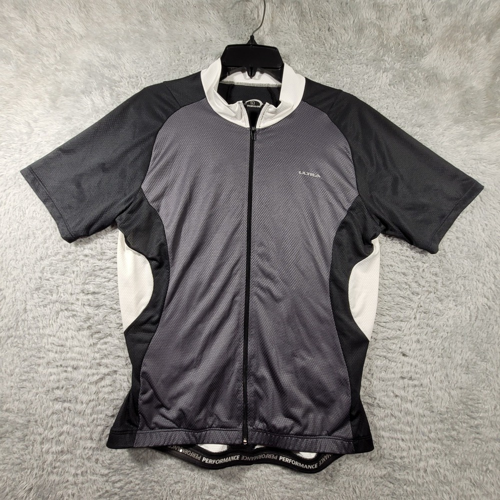 ULTRA PERFORMANCE Mens Cycling Jersey Short Sleeve Full Zip Pockets Large
